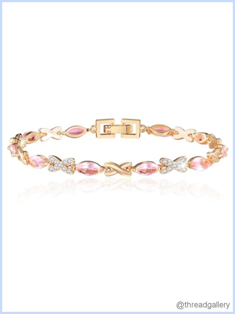 18K Gold Plated Tennis Bracelet for Women, Hypoallergenic CZ Bracelets